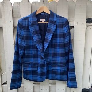 Merona Navy and Blue Plaid Blazer